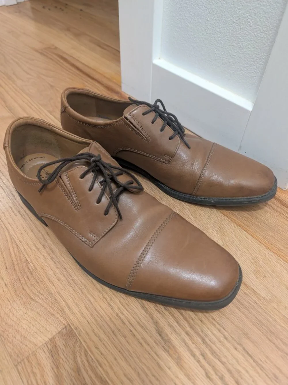 CLARKS COLLECTION Dress Shoes Mens 11.5M Brown Leather Oxford Cap Toe TILDEN